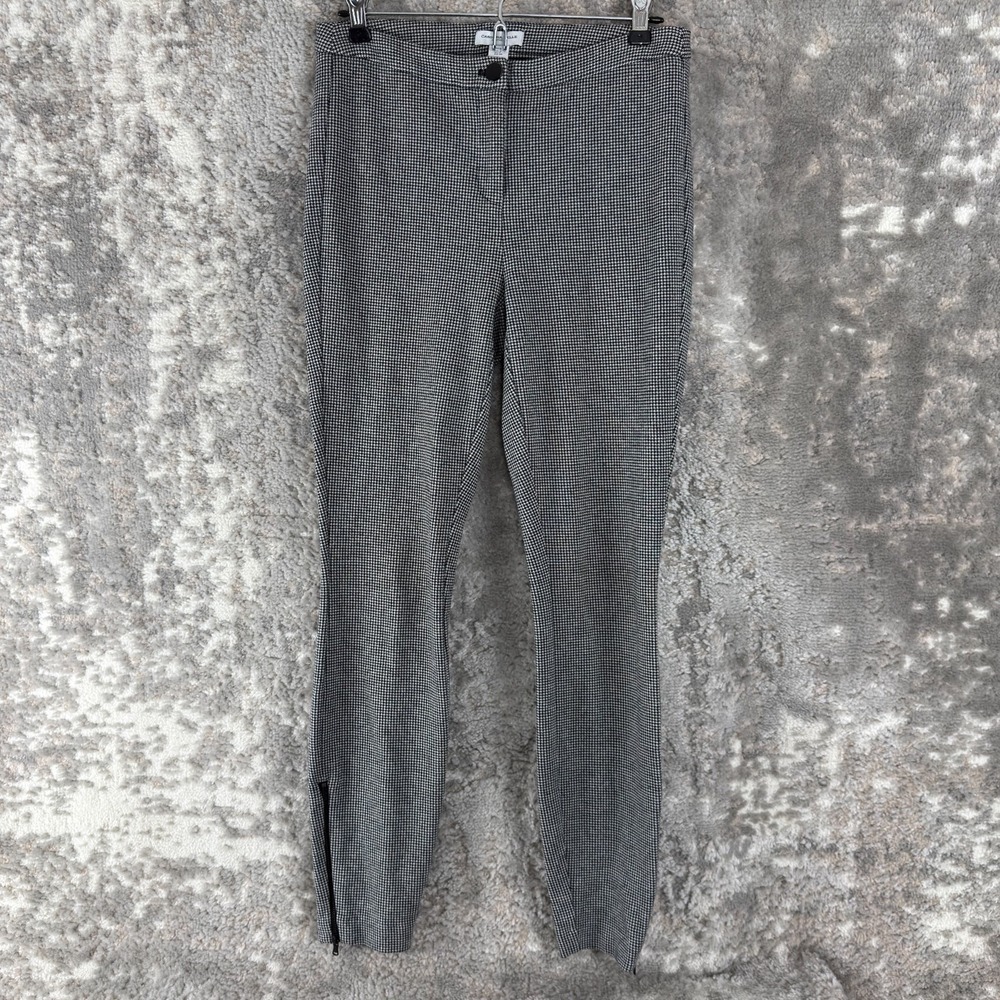 Carolina Belle Size 4 Houndstooth Stretch Casual PAnts Black White Button Zip